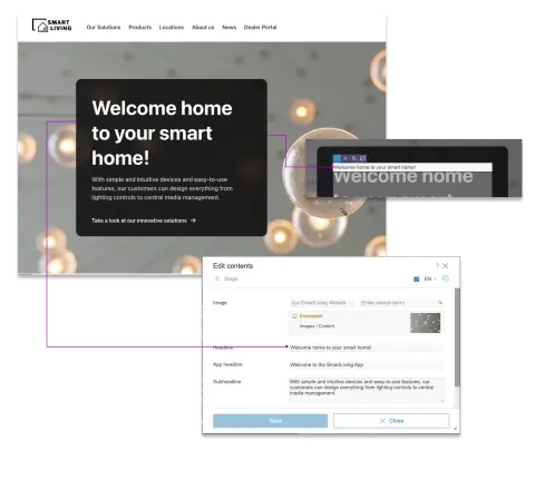 ContentCreator editing a page in context
