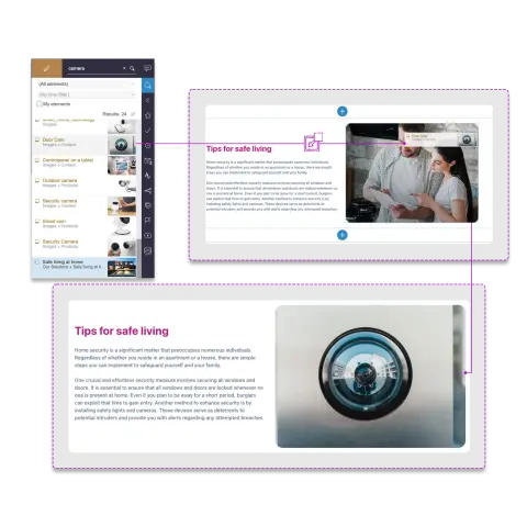 Drag and drop: moving a content block into place in ContentCreator